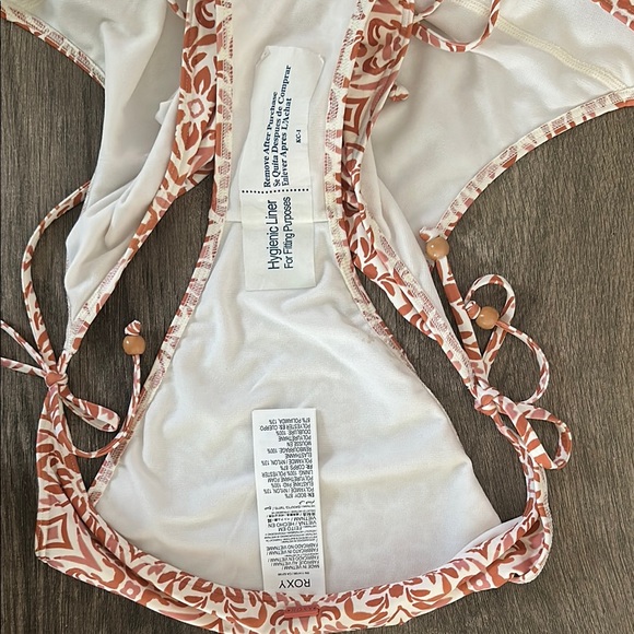 Roxy Orange and White One Piece Swimsuit with Cut-Out Details - Picture 8 of 11